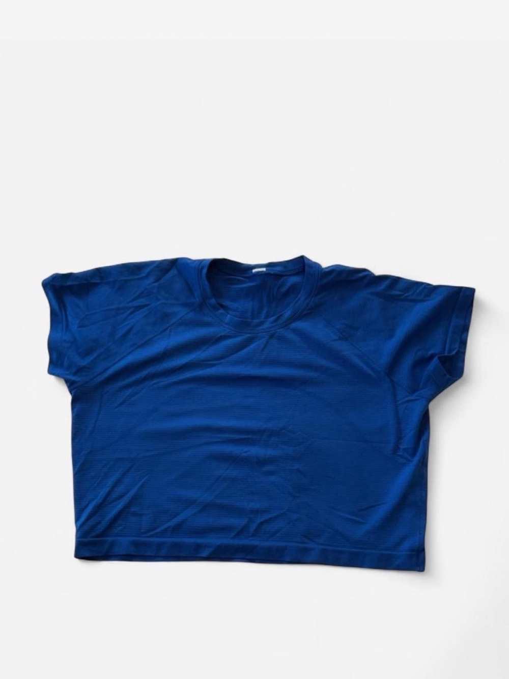 Lululemon Blue Swiftly Tech Short Sleeve Crop Running Shirt